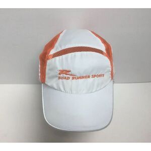 Road Runner Sport RRS Cycling Hat Mesh Polyester‎ White Orange strap Cap